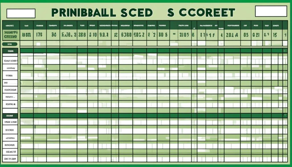 Printable Baseball Scorekeeping Sheet